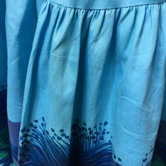 An Original Hawaiian Togs Maxi Dress Size Small Blue Ruffled Cotton Vintage - Picture 8 of 16